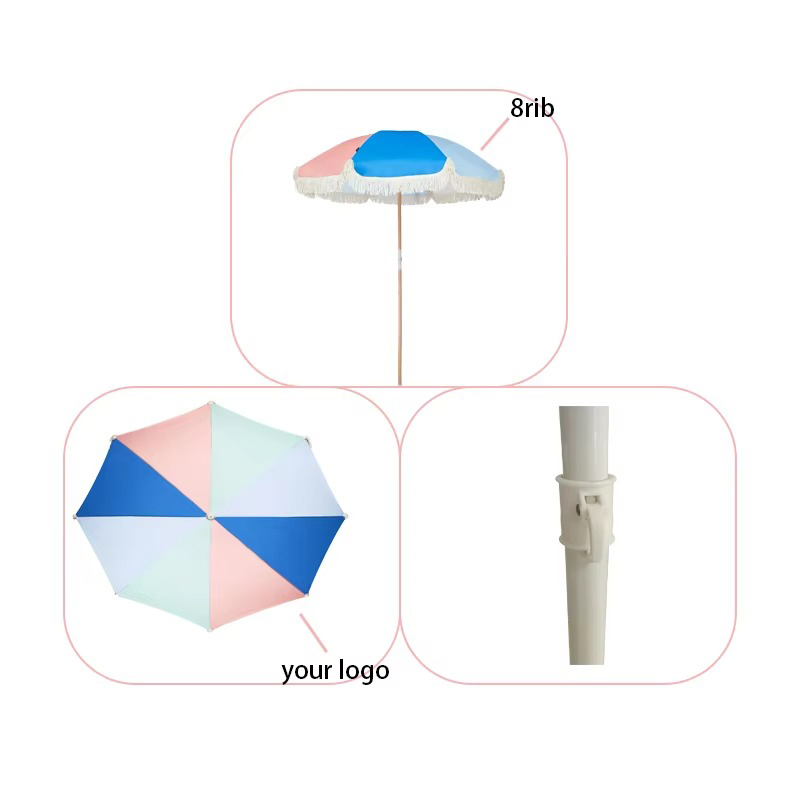 ヴィンテージの豪華な木製ポールビーチの傘 ヴィンテージの豪華な木製ポールビーチの傘