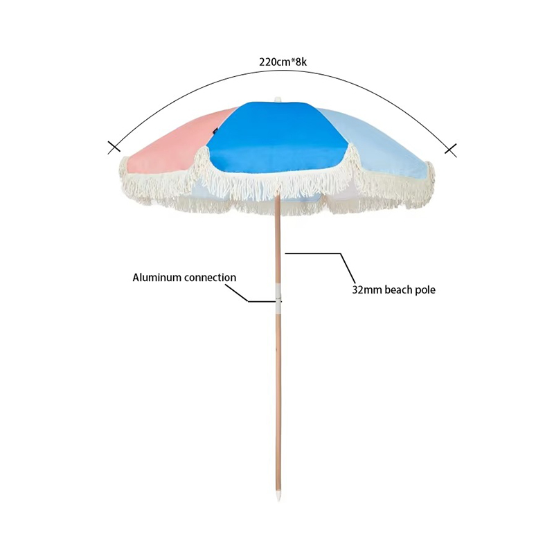 ヴィンテージの豪華な木製ポールビーチの傘 ヴィンテージの豪華な木製ポールビーチの傘